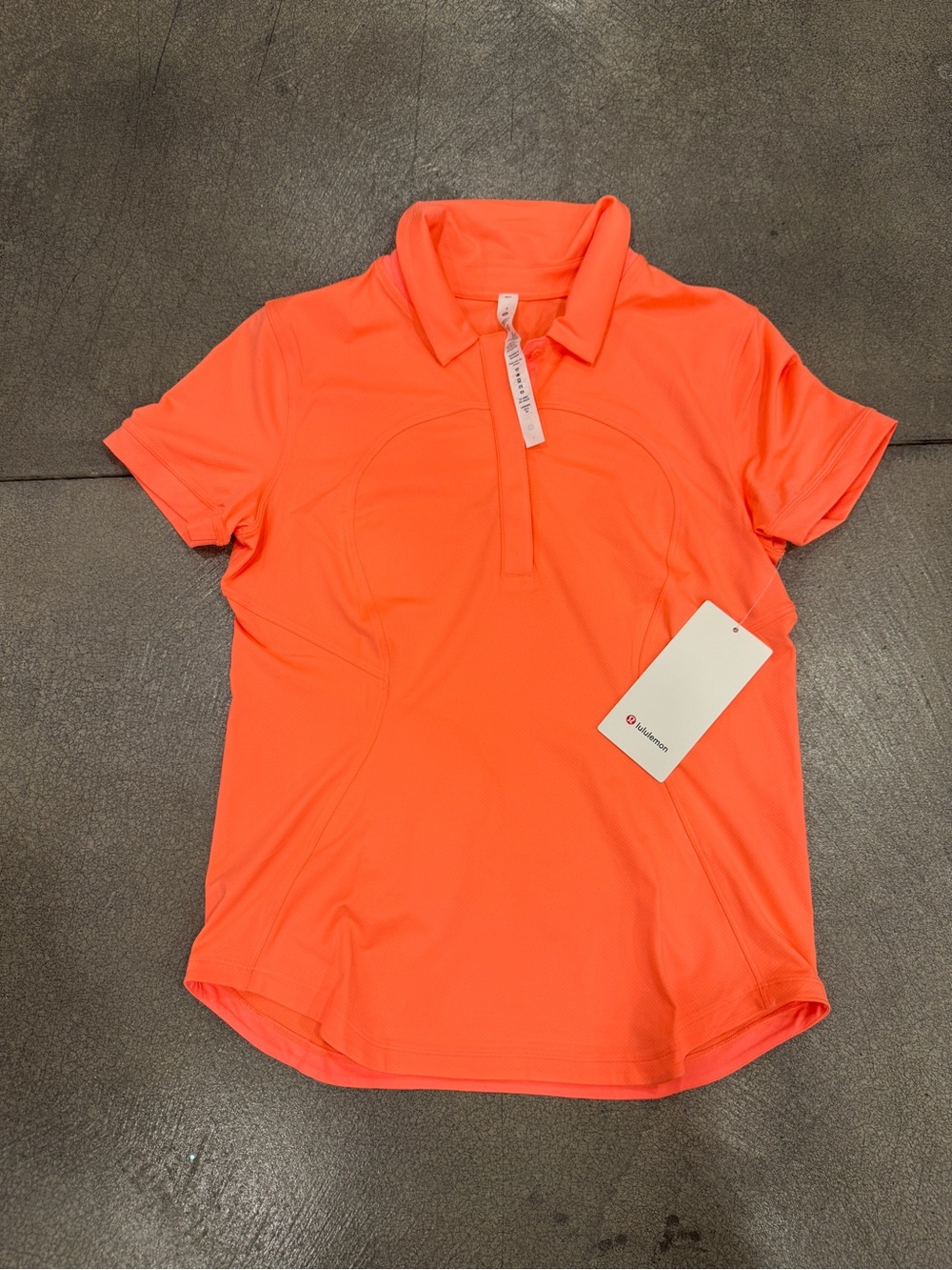 lululemon athletica Women's Neon Orange Short-Sleeve Polo